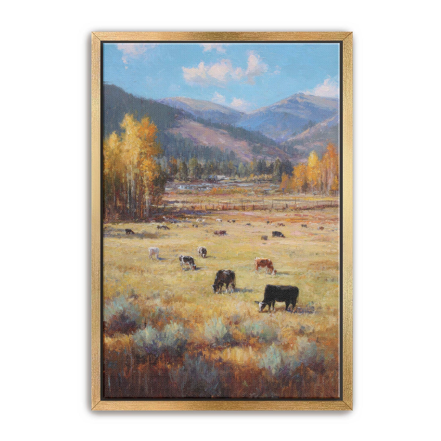 Western Cattle Grazing Wall Art