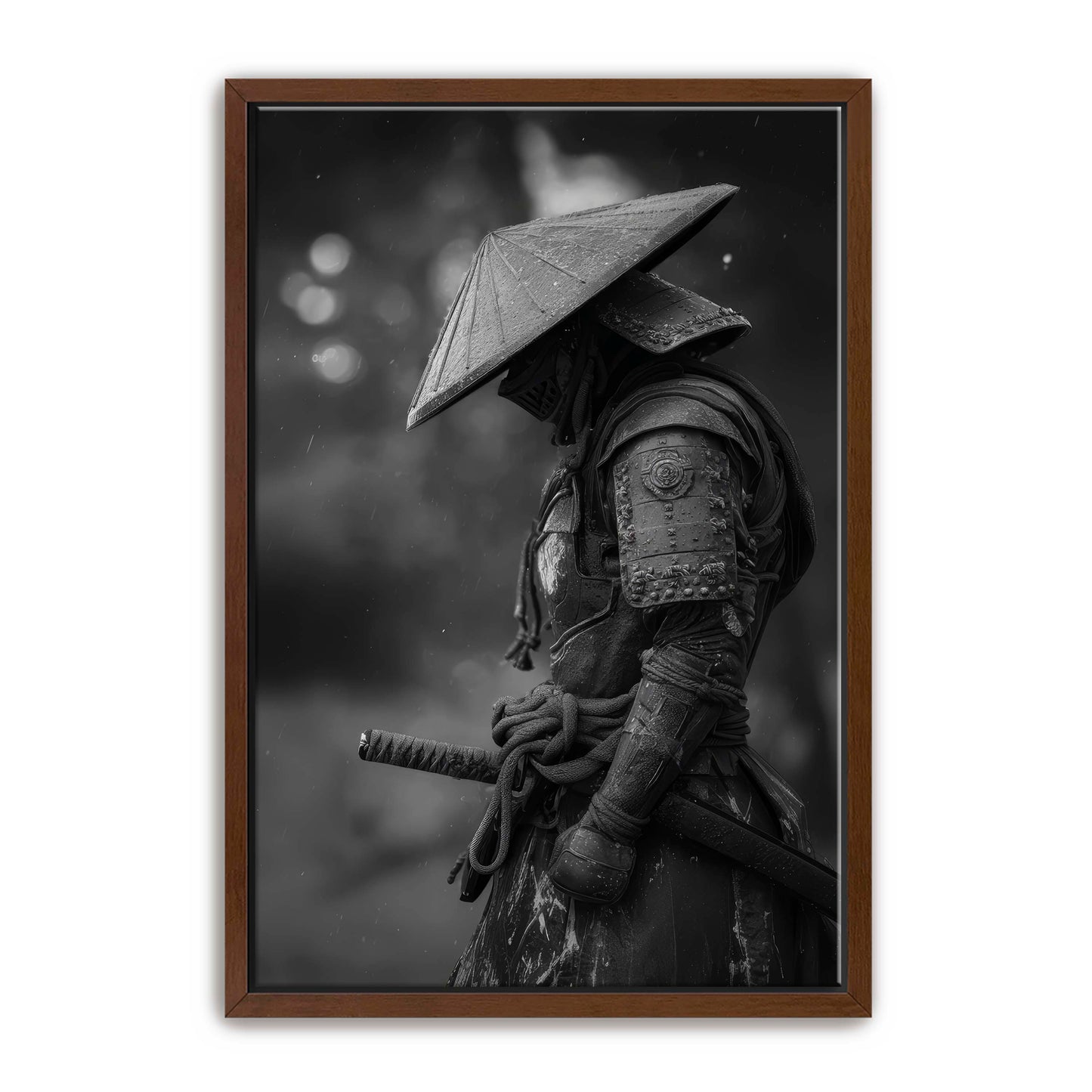 Black and White Samurai Wall Art