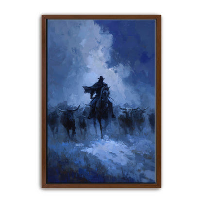 Cowboy Leading Bulls Wall Art
