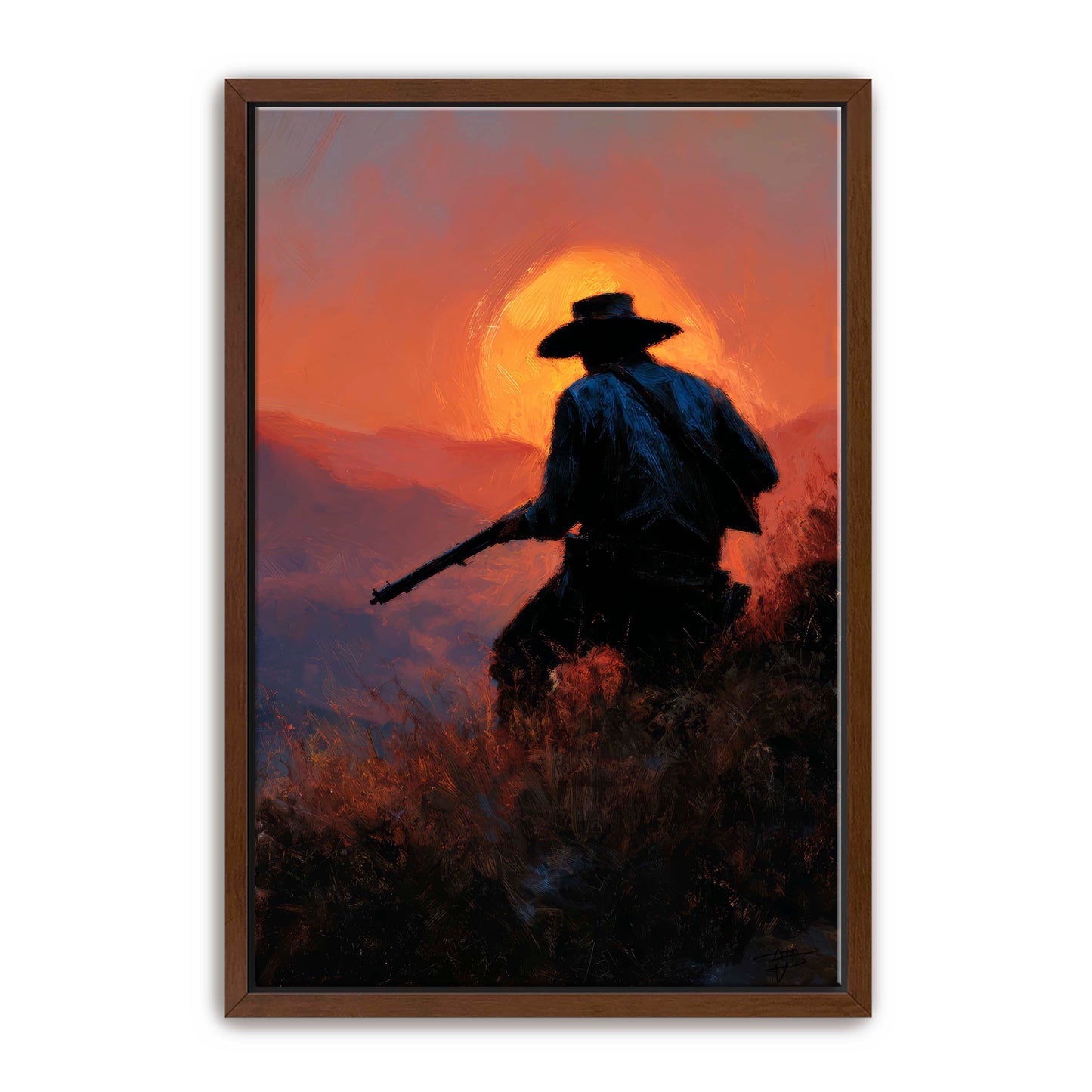 Cowboy Outlaw at Sunset Wall Art