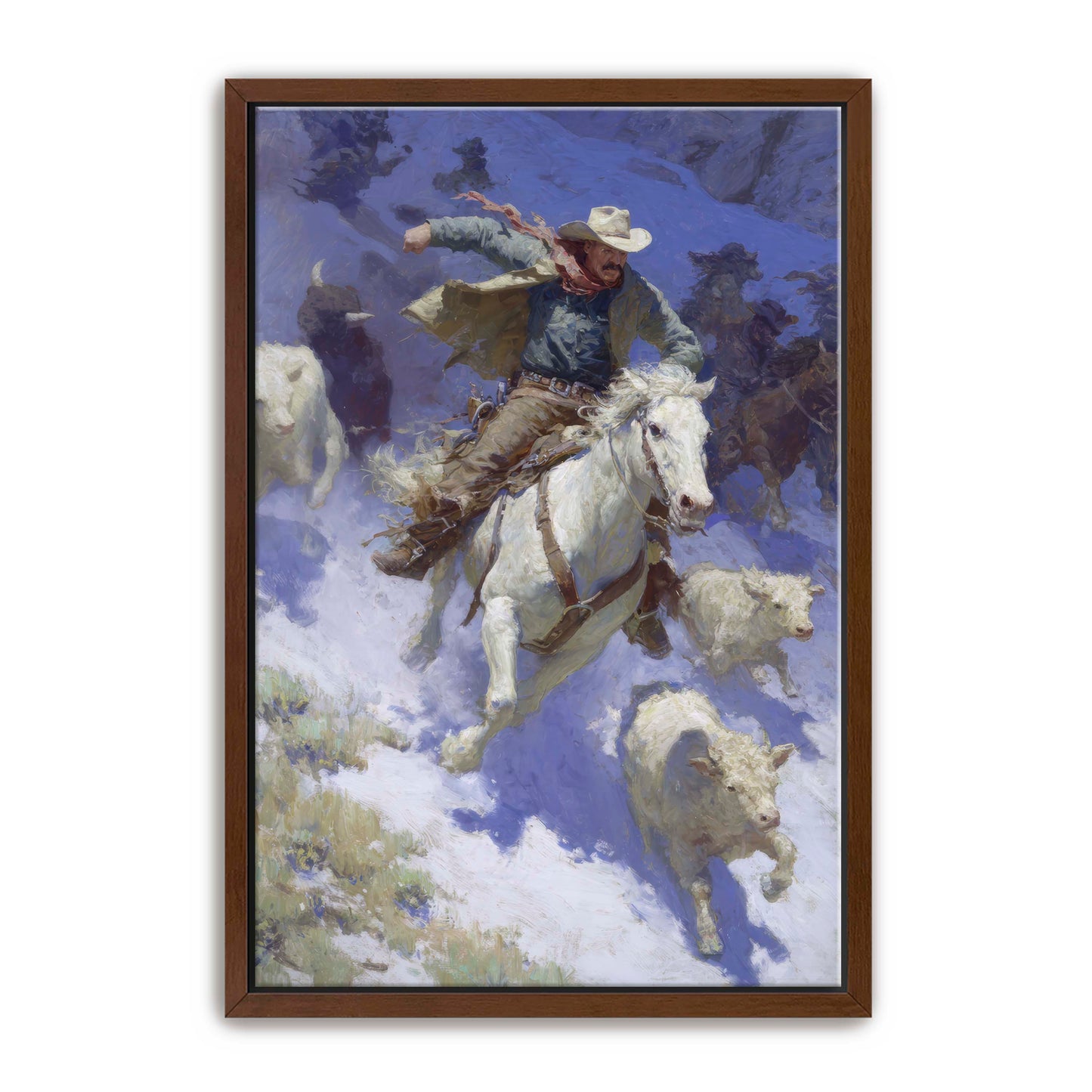 Cowboy Racing Avalanche Wall Art