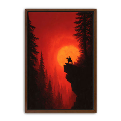 Cowboy and Horse at Sunset Wall Art