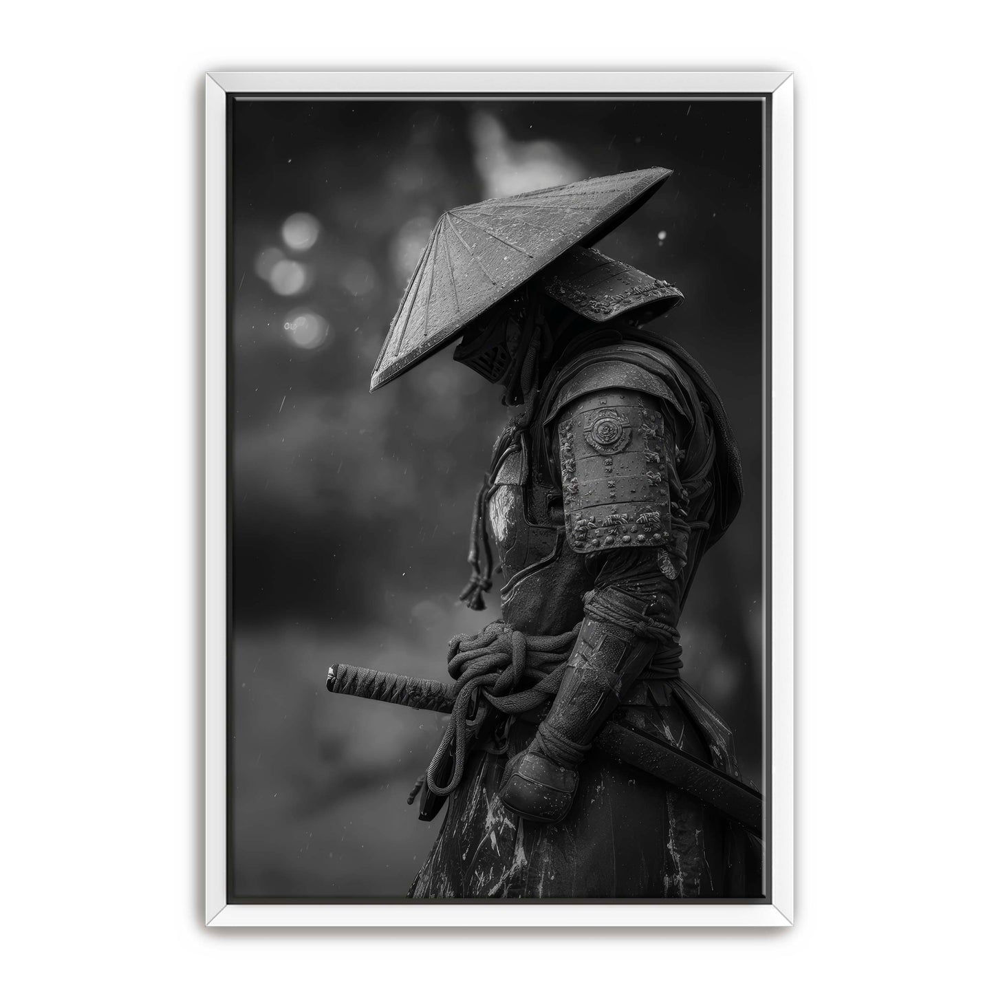 Black and White Samurai Wall Art