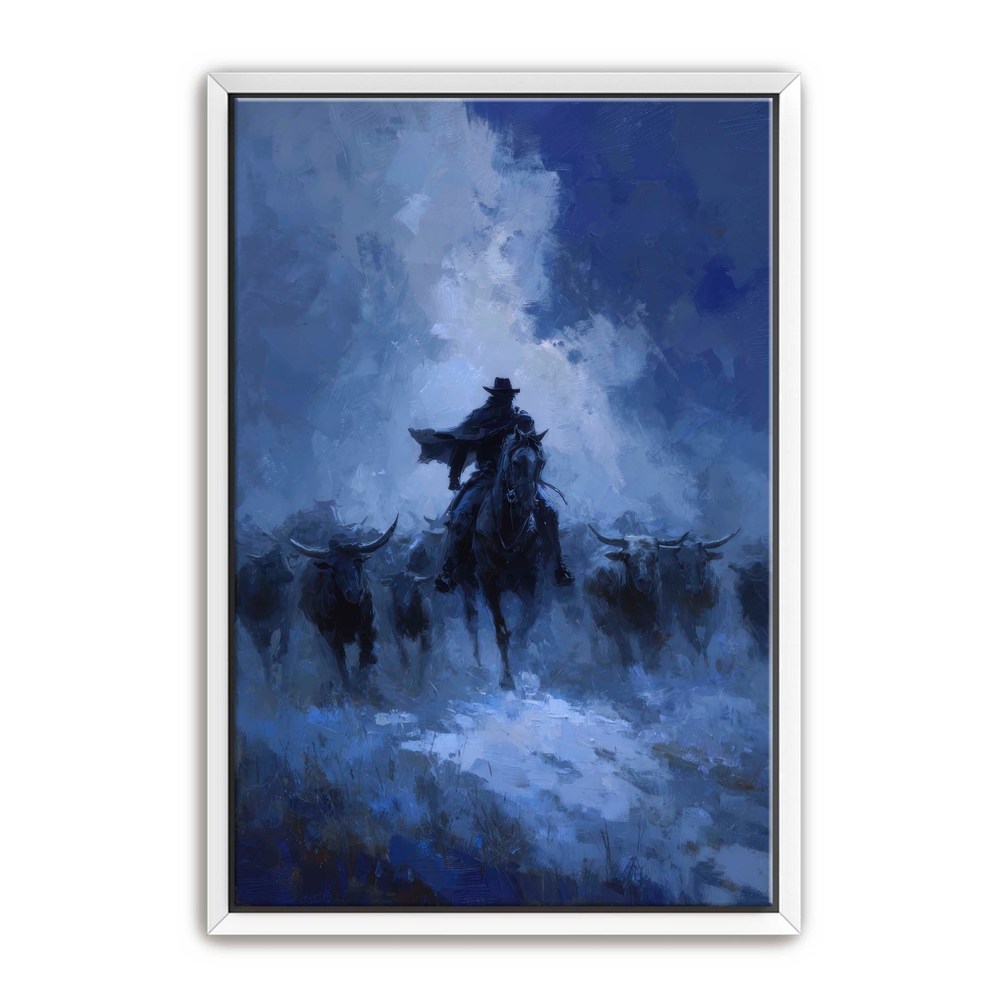 Cowboy Leading Bulls Wall Art