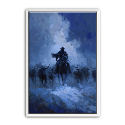 Cowboy Leading Bulls Wall Art