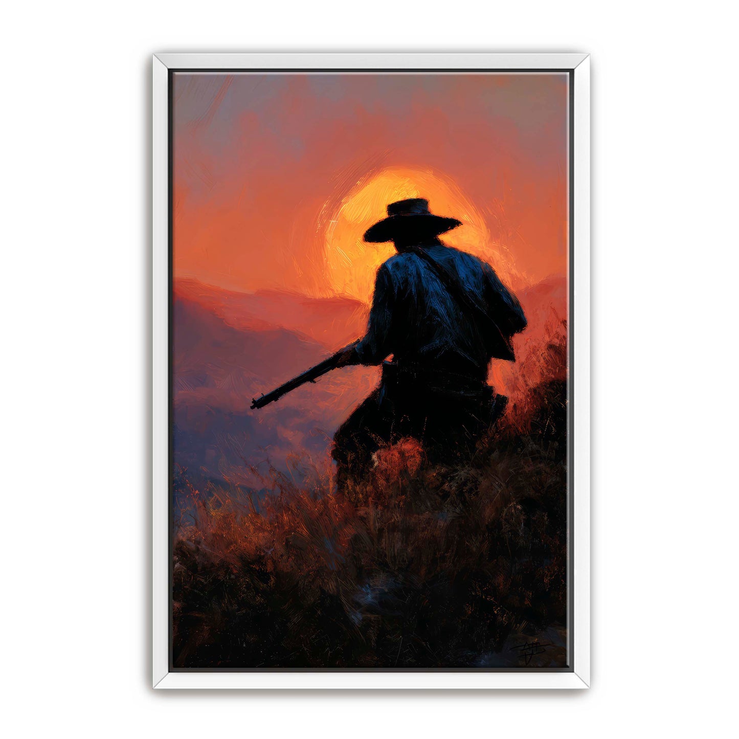 Cowboy Outlaw at Sunset Wall Art
