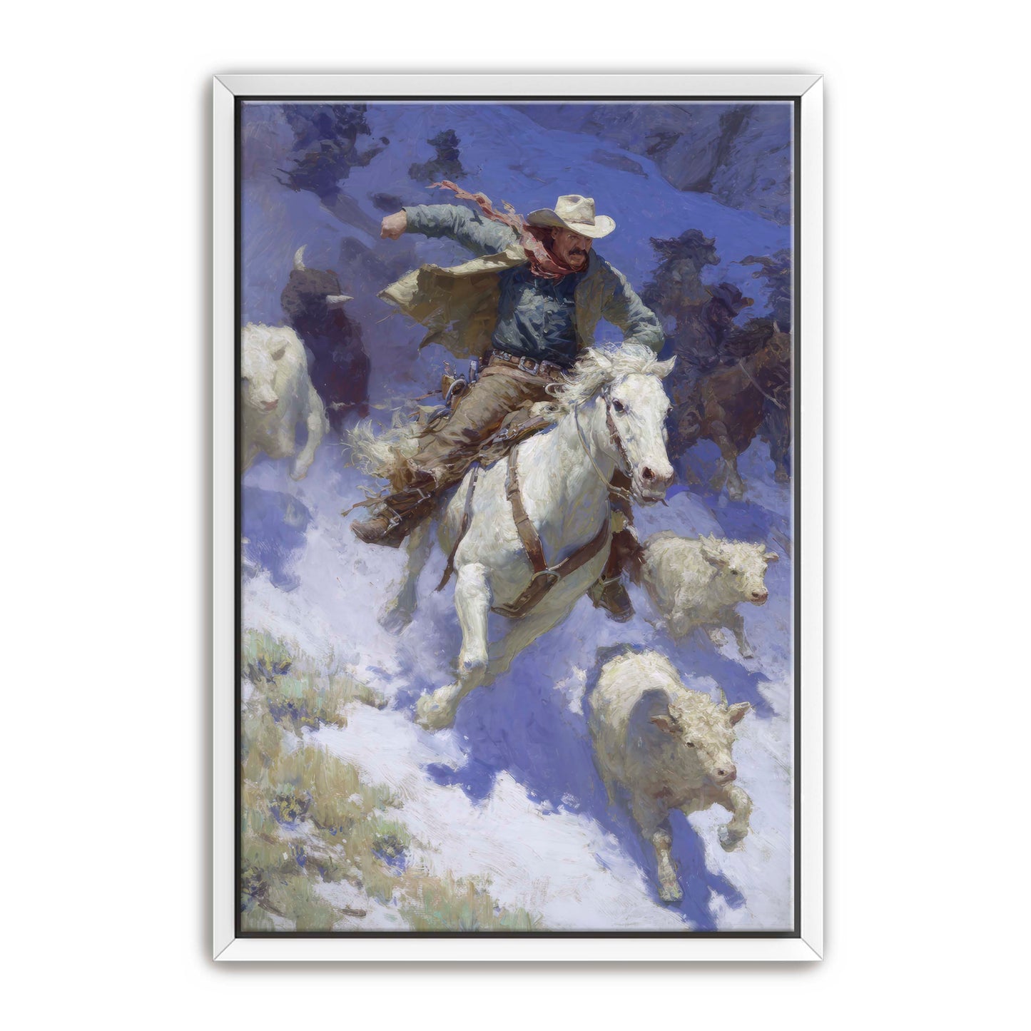 Cowboy Racing Avalanche Wall Art