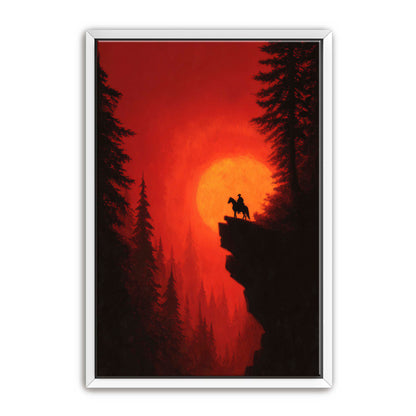 Cowboy and Horse at Sunset Wall Art