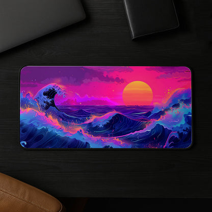 Vibrant Ocean Sunset Desk Mat