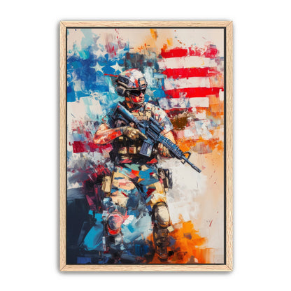 Vibrant Soldier Patriotism Wall Art