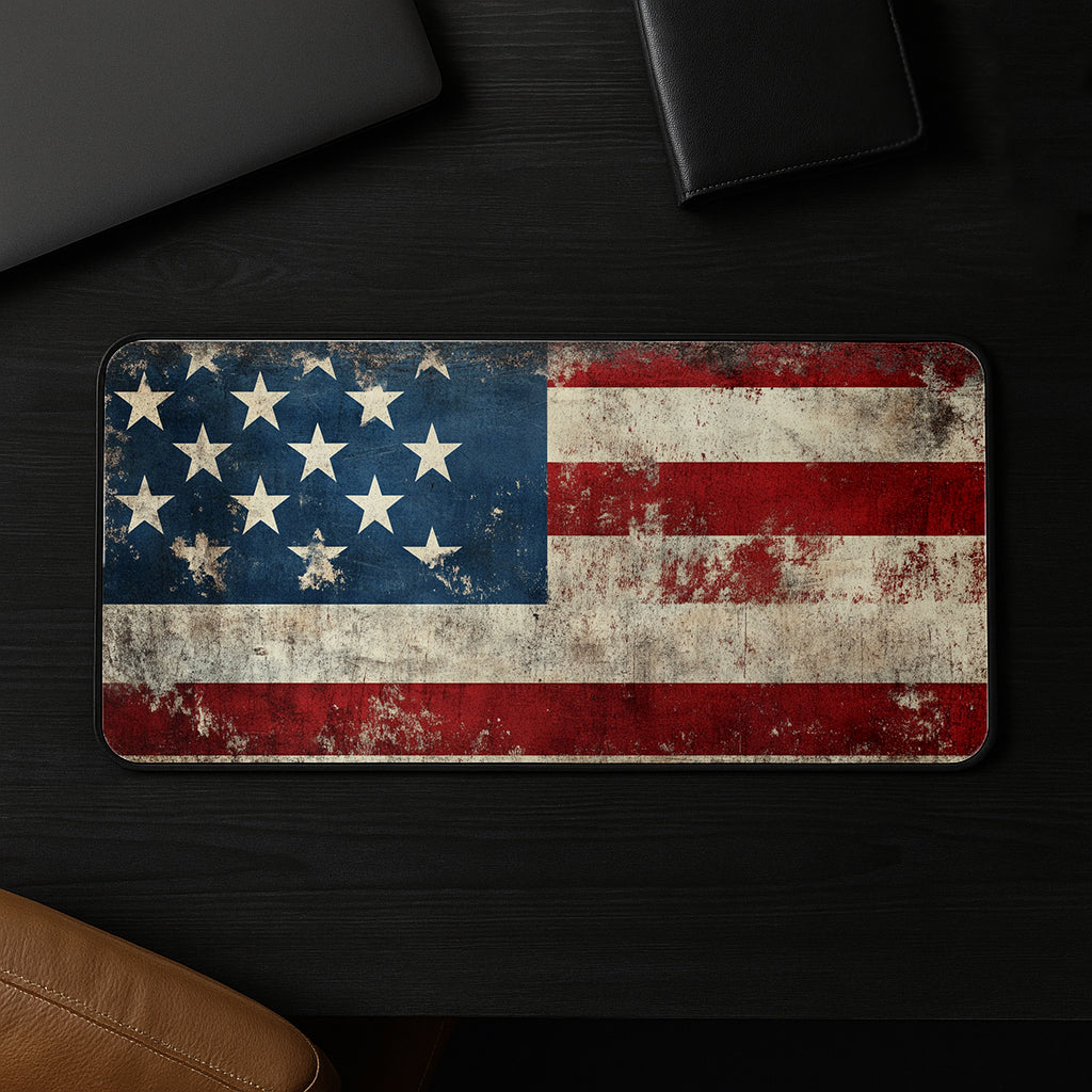 Weathered Stars And Stripes Desk Mat
