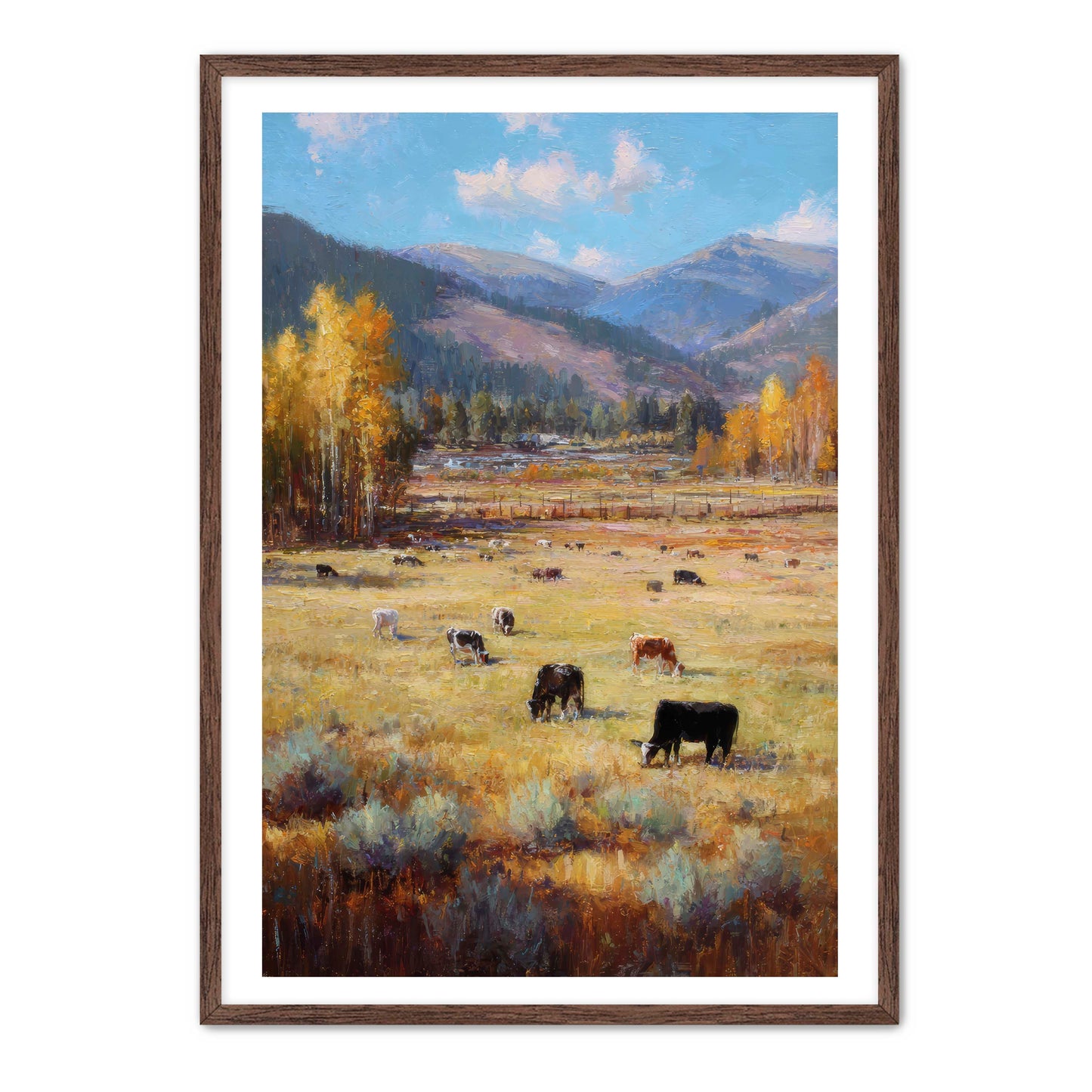 Western Cattle Grazing Wall Art
