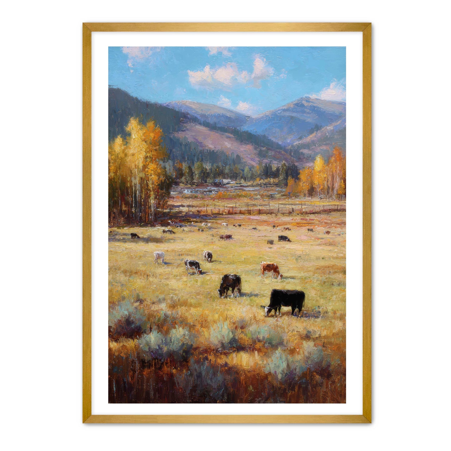 Western Cattle Grazing Wall Art