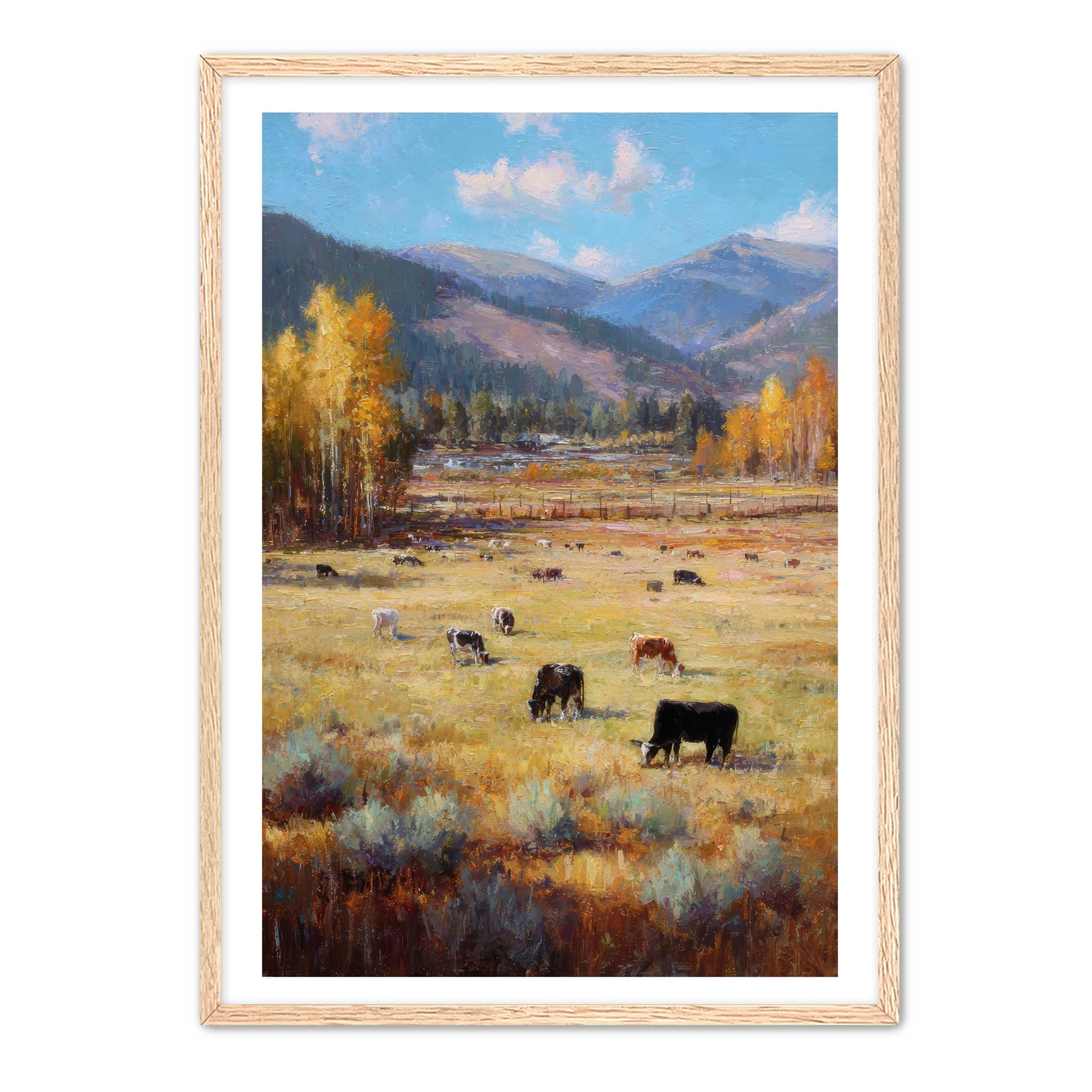 Western Cattle Grazing Wall Art