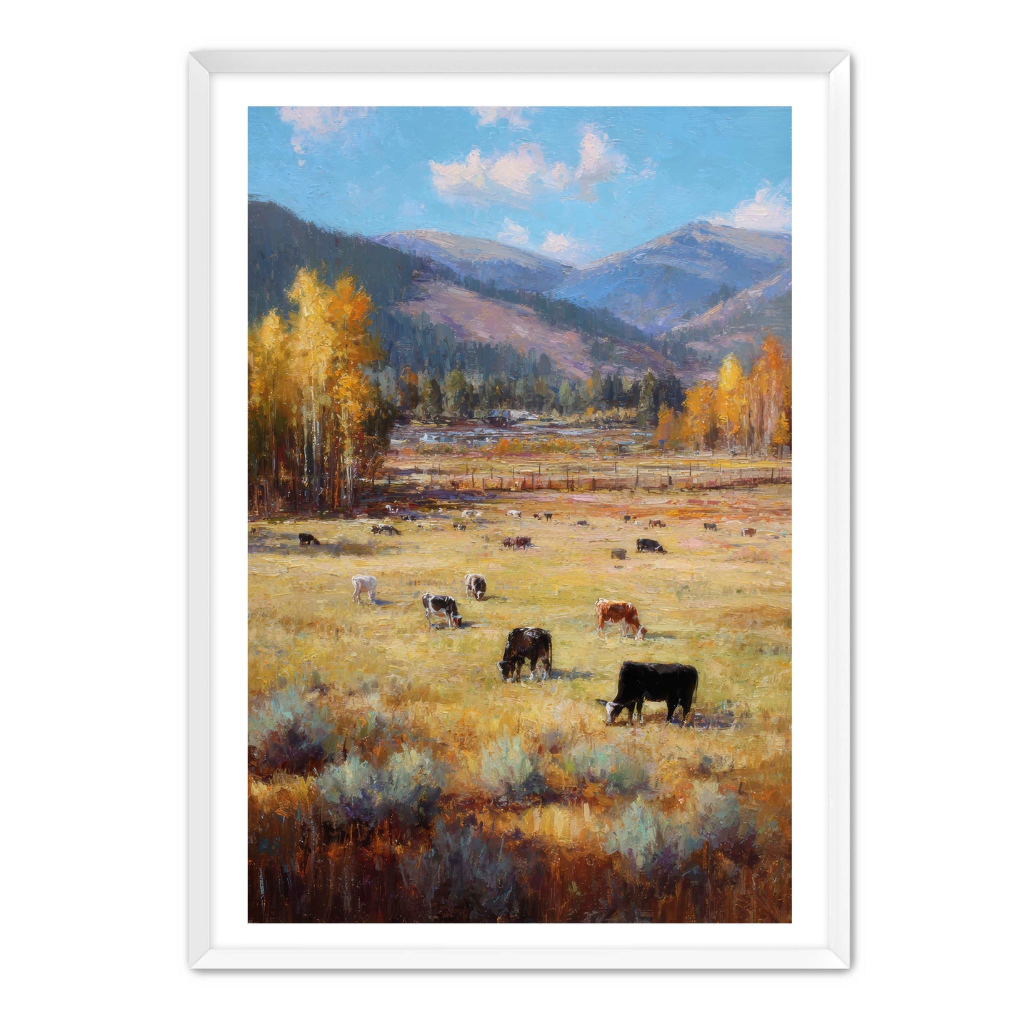 Western Cattle Grazing Wall Art