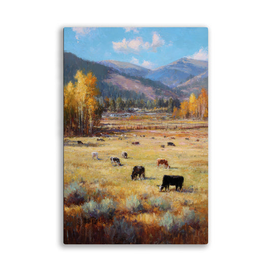 Western Cattle Grazing Wall Art