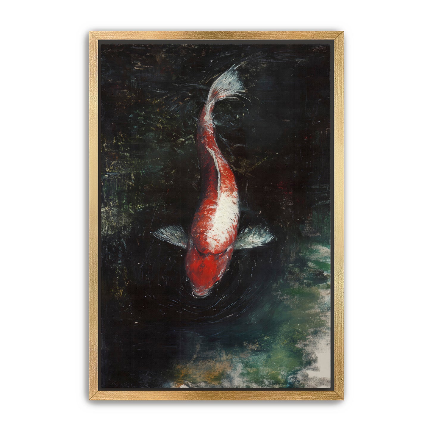 White Patch Koi  Wall Art