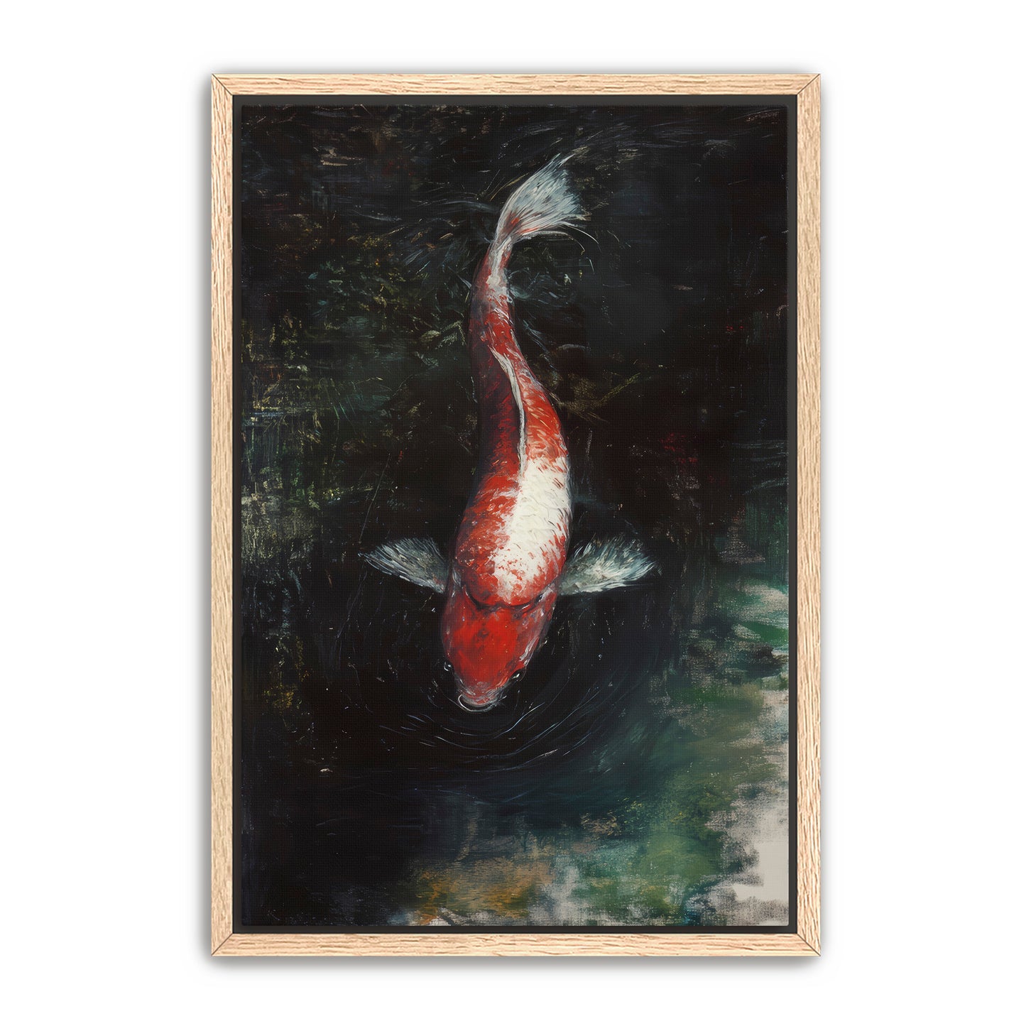 White Patch Koi  Wall Art