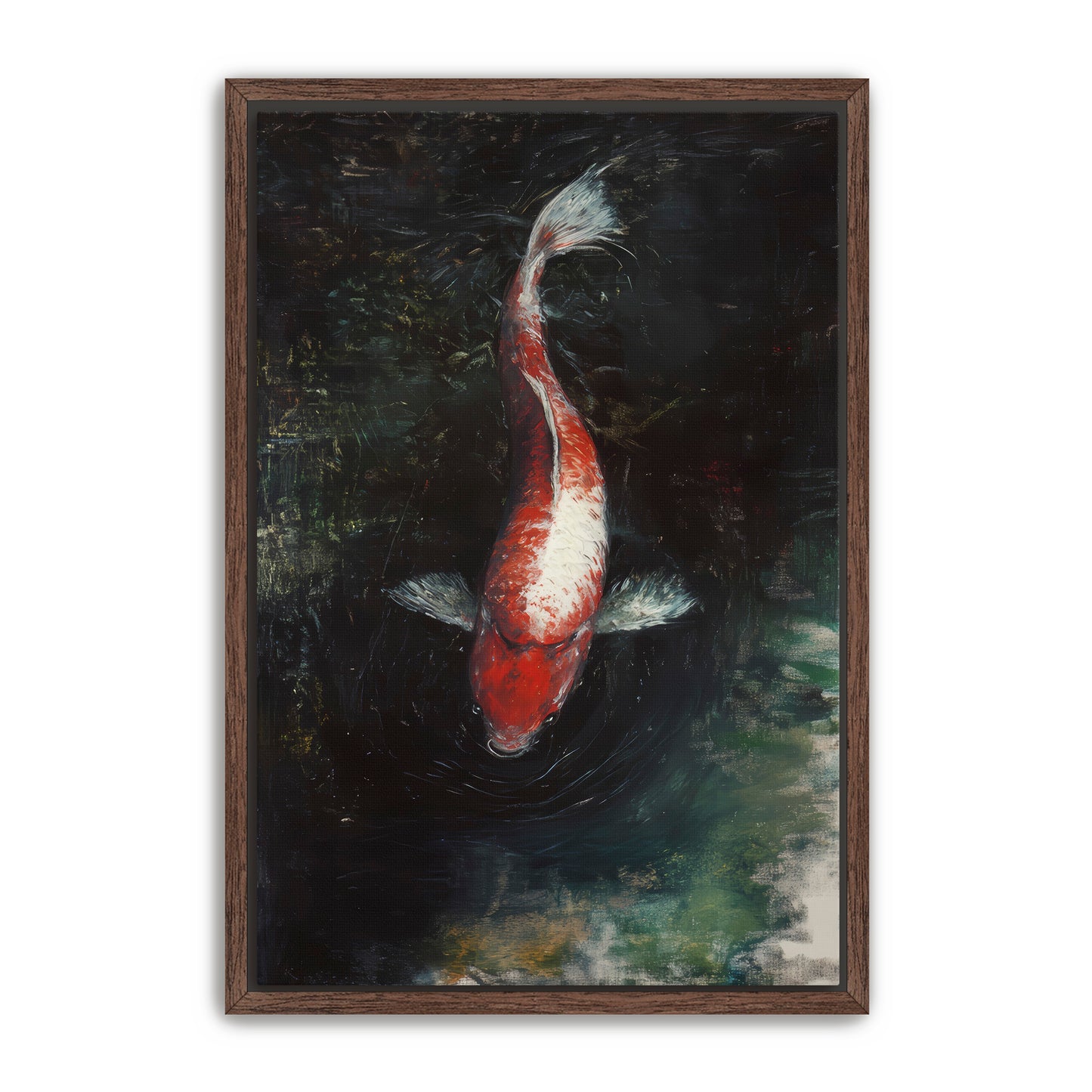 White Patch Koi  Wall Art