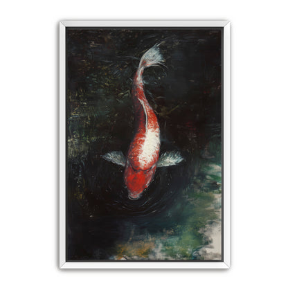 White Patch Koi  Wall Art