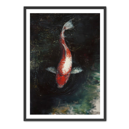 White Patch Koi  Wall Art