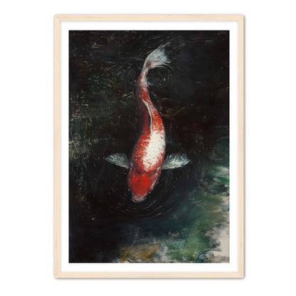 White Patch Koi  Wall Art