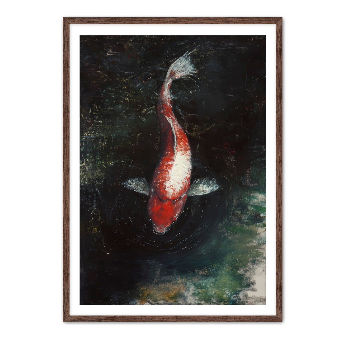White Patch Koi  Wall Art