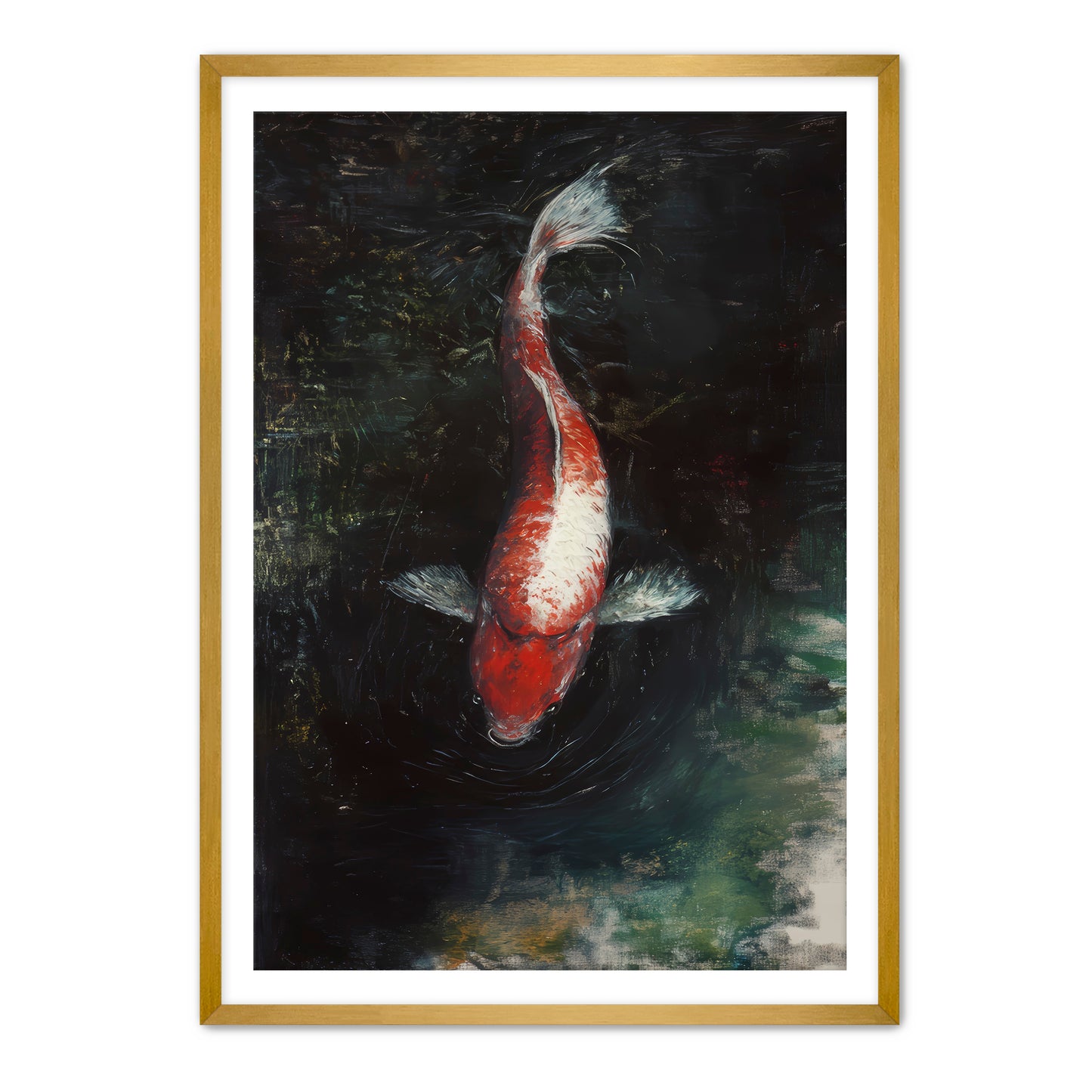 White Patch Koi  Wall Art