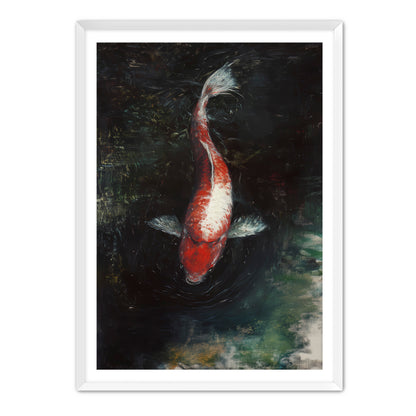 White Patch Koi  Wall Art