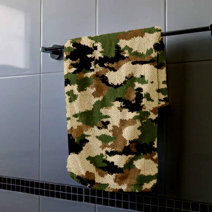 Woodland Camo Fabric Hand Towel