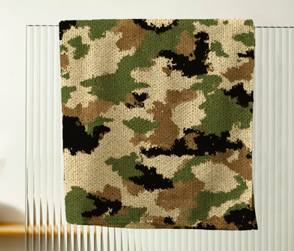 Woodland Camo Fabric Hand Towel