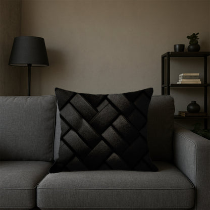 Woven Charcoal Pattern Pillow