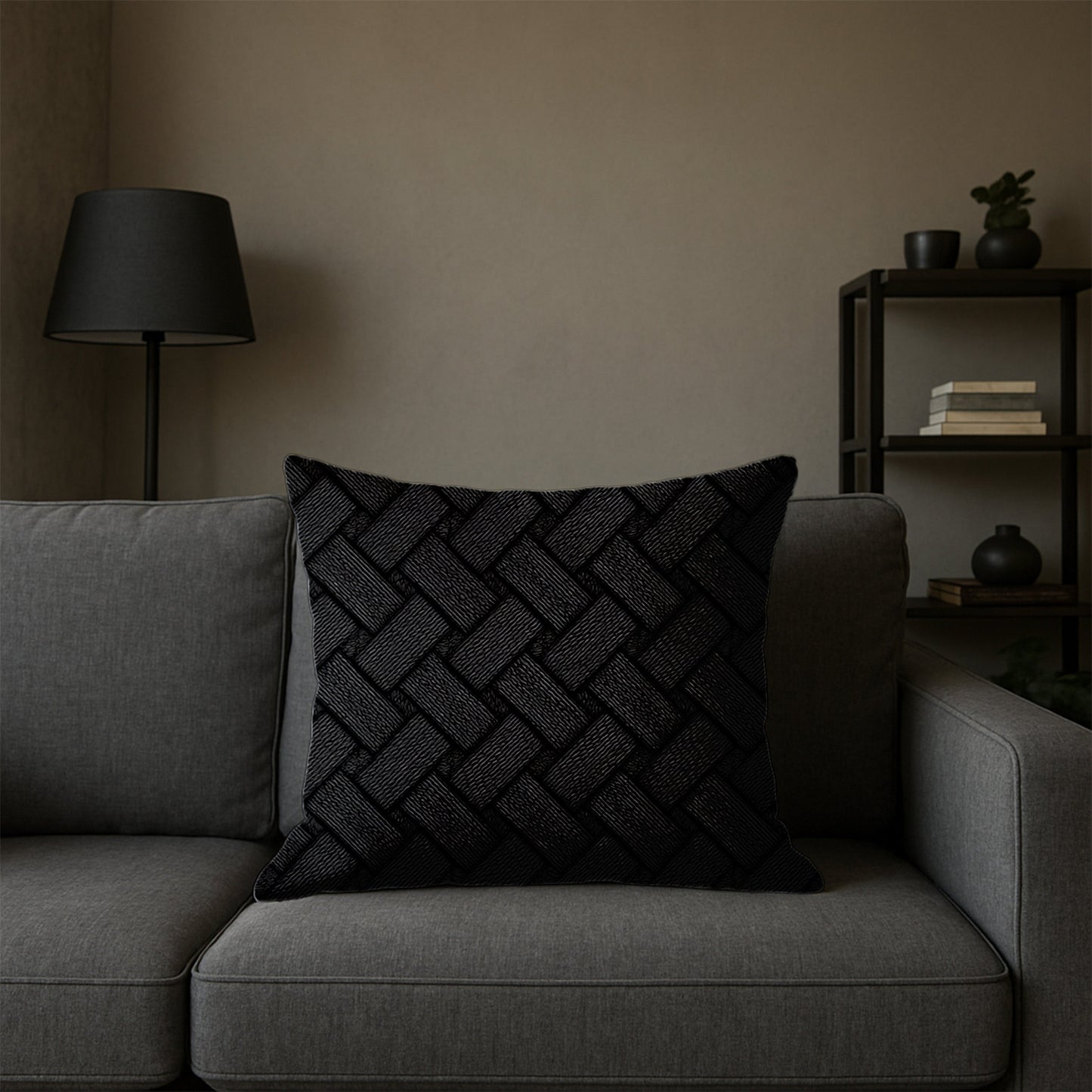 Woven Dark Texture Pillow