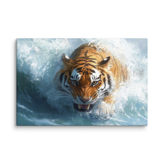 Surfing Tiger  Wall Art