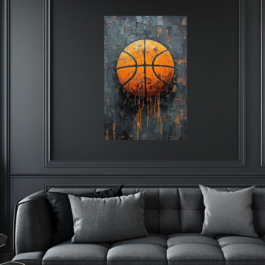 Basketball Stamp  Wall Art