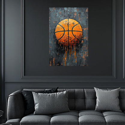 Basketball Stamp  Wall Art