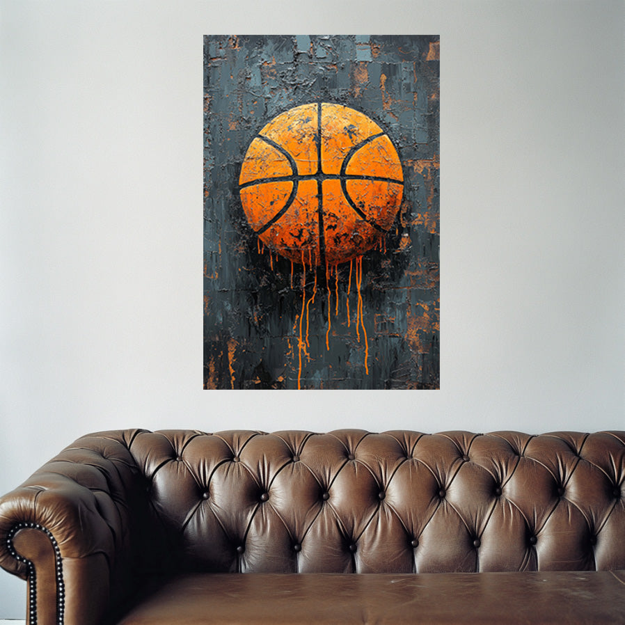Basketball Stamp  Wall Art